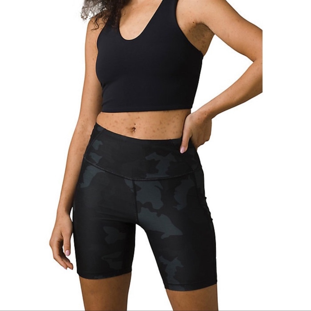 Prana Black Camouflage Bike Shorts